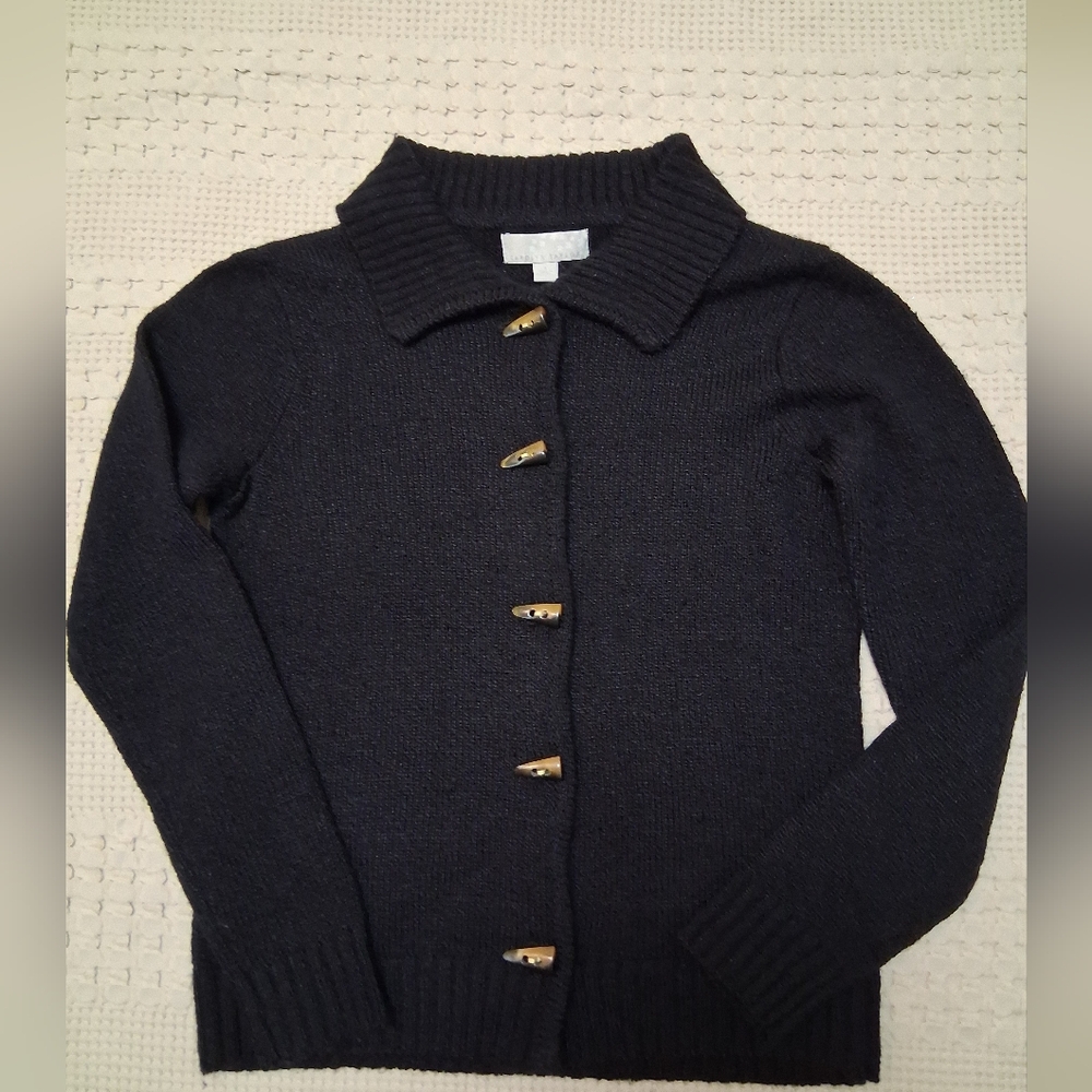 Carolyn Taylor Black Women's Cardigan Sweater, Size Small